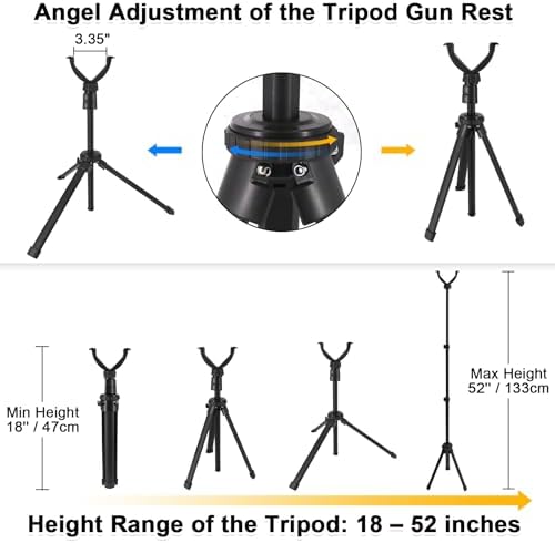 HUNTPAL Tripod Shooting Stick Rifle Table Shooting Rest, for Range Practice - Image 3