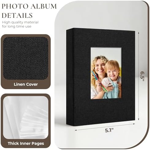 Vienrose 4x6 Mini Photo Album, 2 Pack, 52 Photos, Black - Image 4