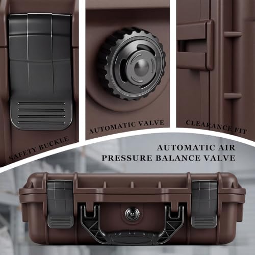 Relaxweex 14.3 x 11.4 x 4.5 Inch Hard Case, Stripe Shell, Brown - Image 6