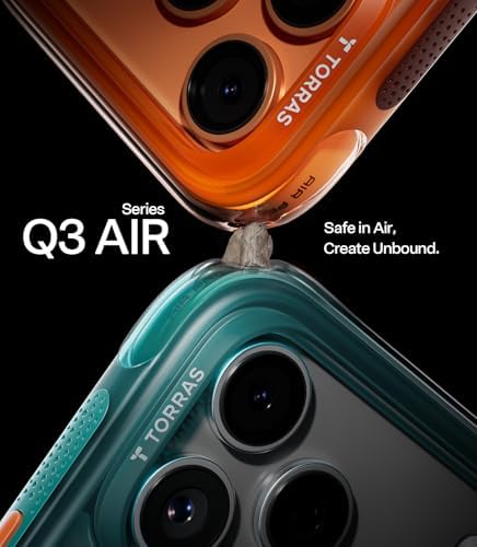 TORRAS Ostand Q3 Air for iPhone 17 Pro Case 6.3'' with Stronger Magnetic Stand, Fit for Magsafe, Airbags Miltary Protection, Camera Control for iPhone 17 Pro Case, Shockproof & Stylish, Horizon Orange - Image 3