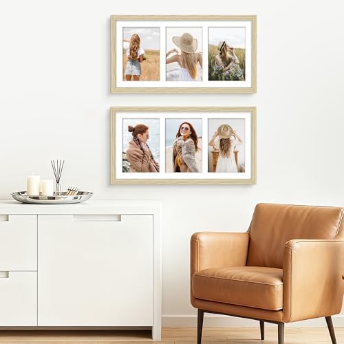 DUENPY 8x16 Collage Frame For 3 5x7 Photos Wood Color - Image 6