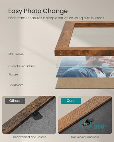 SONGMICS Collage Picture Frames, Set of 10, Glass - Image 5