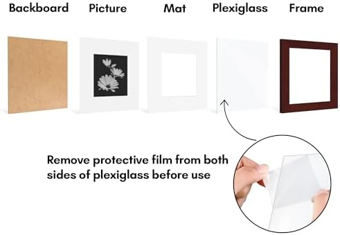 Americanflat 7x7 Picture Frame 5-Pack - Matted to 4x4 - Mahogany - Image 6