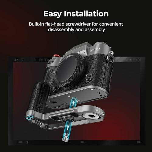 SMALLRIG X-T50 Handgrip, Silicone L-Shape Handle for FUJIFILM X-T50 Camera, Built-in Quick Release Plate for Arca, with Shutter Button and Hot Shoe Cover, Charcoal Silver - 4712 - Image 3