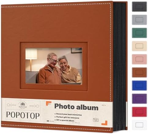 Popotop 4x6 Photo Album Holds 800 Pictures, Vegan Leather Hardcover by Popotop