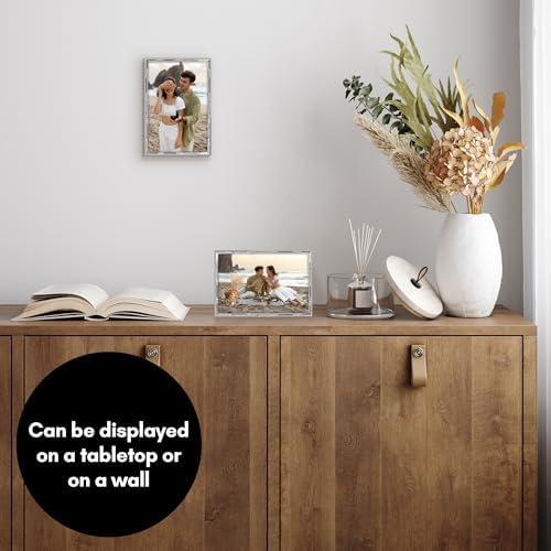 Americanflat 4x6 Bamboo Picture Frame - Metal - Silver - Image 4