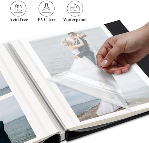 Self Adhesive Photo Album Linen Cover 60 Pages Black - Image 4