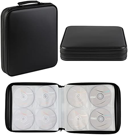 DVD Storage CD Case Holder:DVD Binder Protective CD Book Portable DVD Organizer-CD Wallet 160 Disc Holder Hard Plastic Movie Case Black CD Portfolio Blu Ray Album CD Booklet for Car Home - Image 2