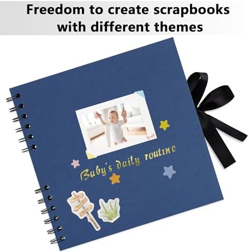 Vienrose 8x8 Scrapbook Album Photo DIY Navy Thick Kraft 40 Pages - Image 6