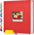 Popotop Photo Album Self Adhesive with Picture Display Window,60 Pages DIY Scrapbooking Supplies Kit for 4x6 10x12 Picture,Linen Cover Memory Book for Baby Wedding, with Scraper and Metallic Pen by Popotop