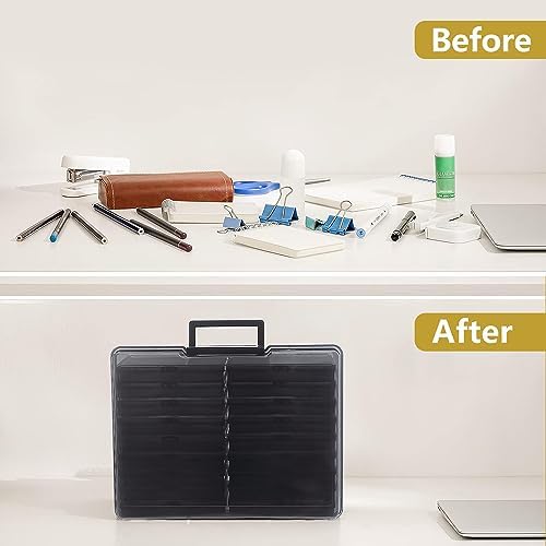 Photo Storage Box 5" x 7", 18 Inner Extra Large Photo Organizer Container, Plastic Craft Storage Box with Handle for Pictures Stickers Stamps Seeds - Image 6