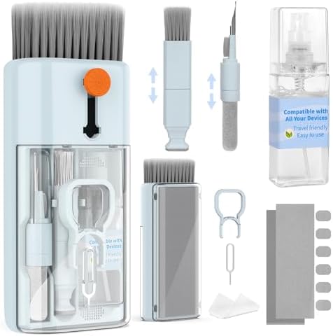 Keyboard Cleaner Laptop Cleaning Kit - 12 in 1 Computer Tech Cleaning Brush, Electronic Screen Cleaner with Multi-Function Cleaning Pen for MacBook, Tablet, iPhone, Earbuds, Camera, Lens by CleaniKu