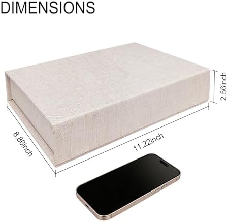 8x10" Archival Photo Storage Box with Lid – Stackable Memory Keepsake Organizer for Photos, Certificates, Jewelry & Scrapbooking Supplies, Photo Cases and Postcard Keeper Storage Container Box Beige - Image 3
