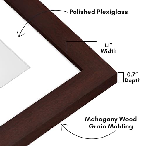 Americanflat 16x16 Picture Frame - Matted to 12x12 - Mahogany - Image 3
