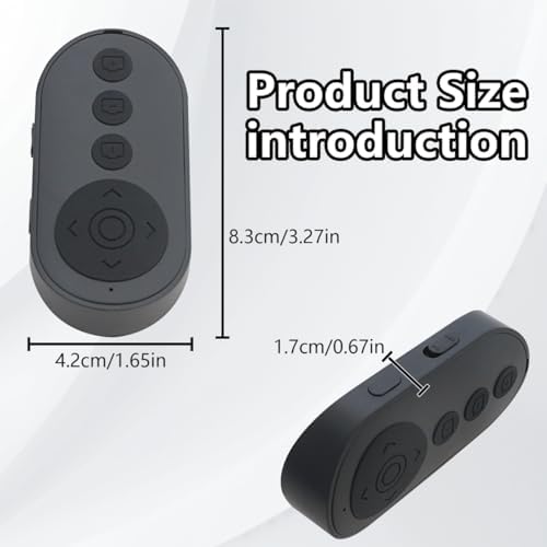2026 Upgraded Wireless Phone Camera Remote Control with Zoom in/Out, Versatile Shutter for iPhone, Page Turner for e-Book Reading, Short Video Scroller for Ti*ktok (Black) - Image 3
