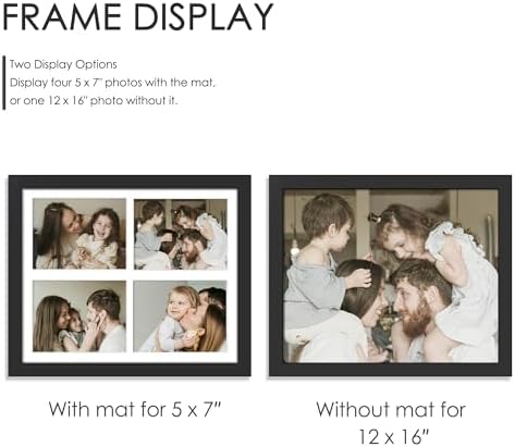 DUENPY 4 Pack 12x16 Collage Frame For 4 5x7 Photos Black - Image 4