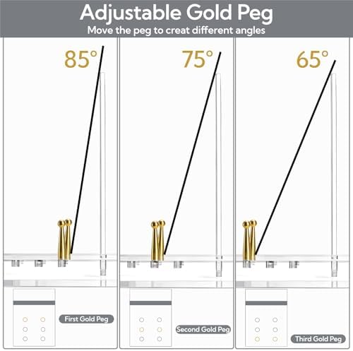 Acrylic Easel Display Stand, Adjustable Gold Peg - Image 3