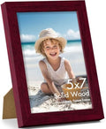 Vittanly 5x7 Picture Frame Made of Solid Wood for Wall & Table, Cherry Red by Vittanly