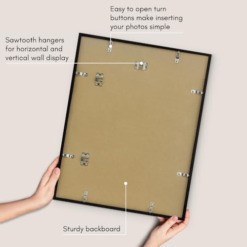 Americanflat 16x20 Poster Frame - Matted to 11x14 - Slim Molding - Black - Image 5