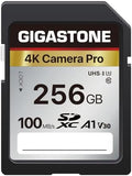 【5-Years Data Recovery】 GIGASTONE 256GB SD Card, 4K Camera Pro, UHS-I A1 V30 SDXC Memory Card 4K UHD Video Speed up to 170MB/s Compatible with Digital Camera, with 1 Mini Case by Gigastone