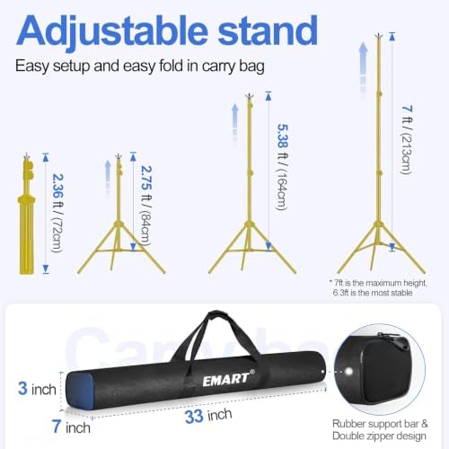 EMART Backdrop Stand 10x7FT Adjustable Back Drop Stand for Party -Gold - Image 3