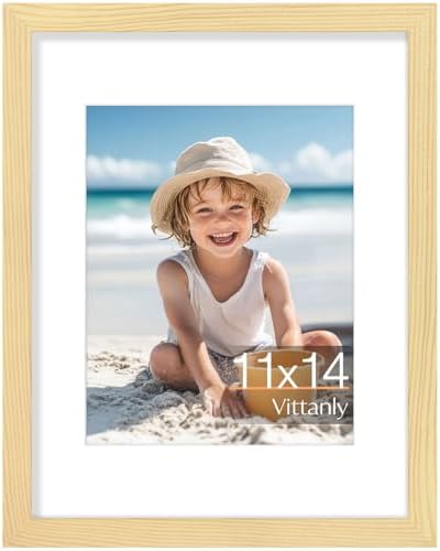 Vittanly 11x14 Picture Frame Made of Solid Wood for Wall & Table, Natural by Vittanly