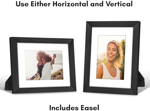 Americanflat 9x11 Picture Frame - Matted to 6x8 - Engineered Wood - Black - Image 5