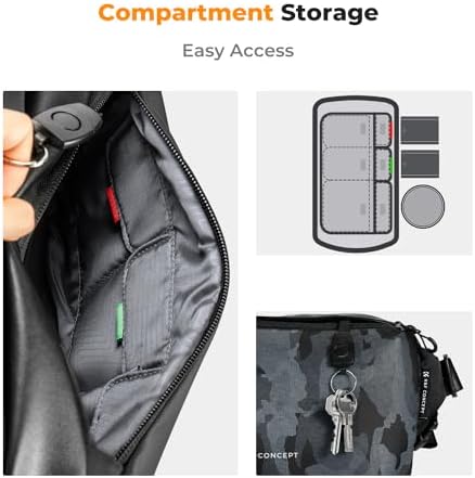 K&F CONCEPT 2 in 1 Camera Sling Bag, Everyday Shoulder Bag - Image 4