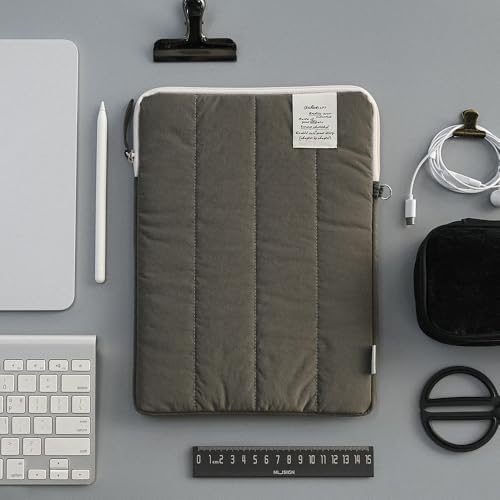 Monolike Archive 247 Cushion Tablet Pouch 11inch, Gray - Padded Protective Sleeve for iPad Pro/Air, Soft Vintage Style Case - Image 5