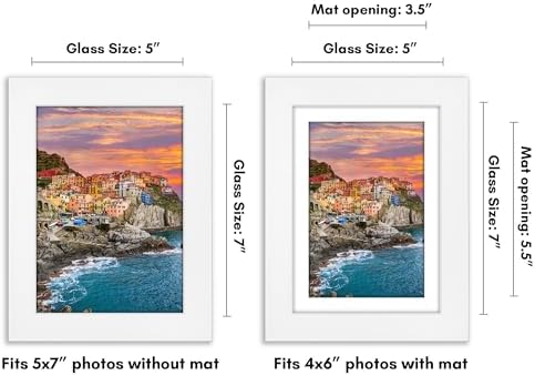 Americanflat 5x7 Picture Frame - Matted to 4x6 - Engineered Wood - White - Image 2
