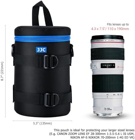 JJC Camera Lens Case Pouch, Padded Bag Fits Lens up to 4.3 x 7.5 (D x L) - Image 4