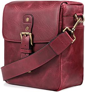 MegaGear Genuine Leather Camera Messenger Bag Mirrorless Portable electronic device cover by MegaGear