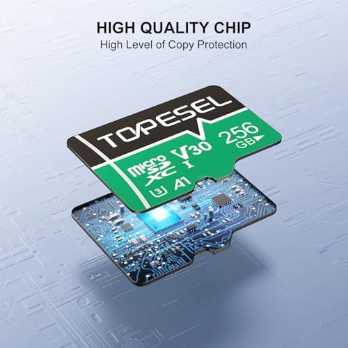 TOPESEL 256GB Micro SD Card with Adapter, High Speed TF Card, Memory Card microSDXC for Camera, Smartphone, Tablet, Dash Cam, Drone, UHS-I, U3, A1, 4K UHD, V30(256GB 1Pack) - Image 6