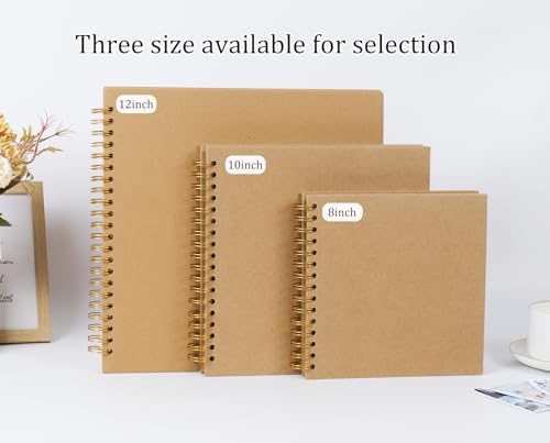 RECUTMS 12x12 Inch Large Scrapbook Album 60 Page Kraft DIY Baby Photo Brown - Image 6
