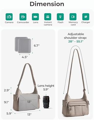BAGSMART 2 in 1 Puffy Camera Bag for Photographer Everyday Shoulder Bag - Image 4