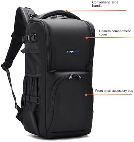 ZZQ&CCF Telephoto Lens Camera Backpack for Canon RF 200-800/100-500, Lens Case Bag for Nikon Z 180-600, Camera Pouch Compatible with Sony FE 200-600/FE 400-800/300—Black - Image 4