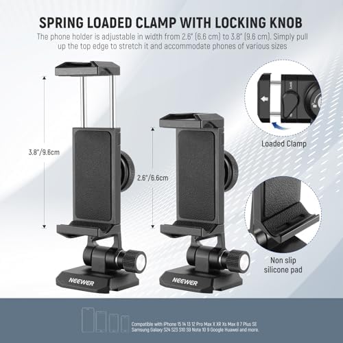 NEEWER Phone Tripod Mount Adapter with Arca Type QR Base, Cold Shoe, SP-18 - Image 3