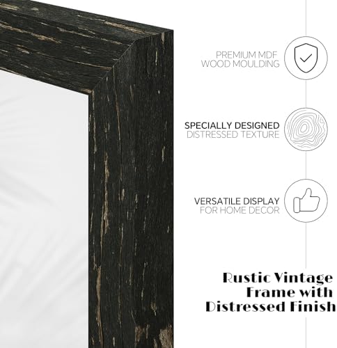 puthiac 8x10 Rustic Farmhouse Picture Frame, Swamp Black, 1 Pack - Image 3