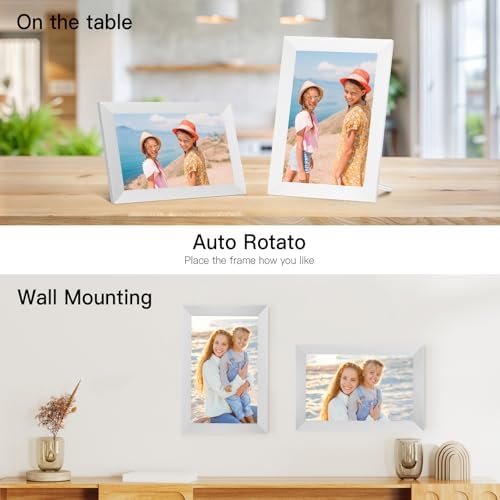 Anna Bella Digital Picture Frame 10.1 Inch IPS HD Touch Screen WiFi Smart Digital Photo Frame with 32GB Storage, Auto-Rotate, Easy Setup to Share Photos or Videos Remotely via AiMOR APP White - Image 7