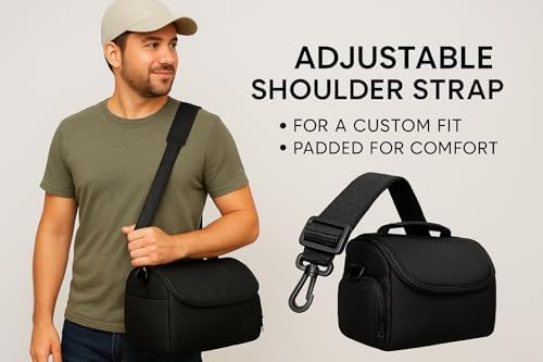 Large Digital Camera / Video Padded Carrying Bag / Case for Nikon, Sony, Pentax, Olympus Panasonic, Samsung, and Canon DSLR Cameras + eCostConnection Microfiber Cloth - Image 7