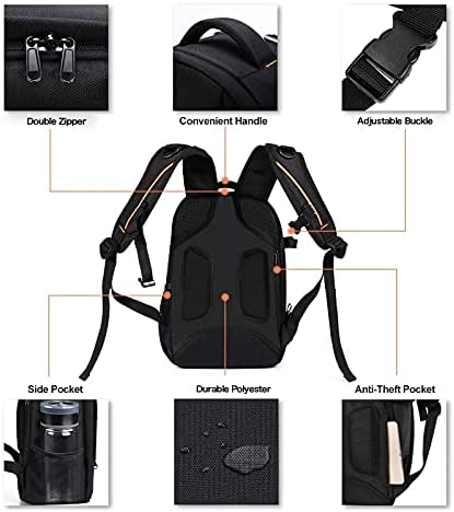 MOSISO Camera Backpack,Photography Backpack Padded Camera Bag, Black - Image 5