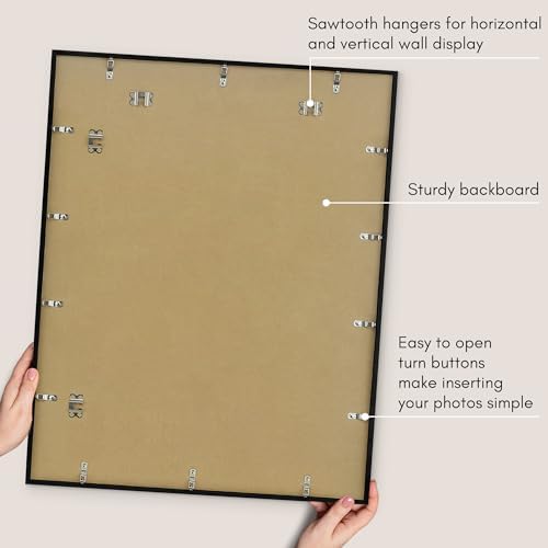 Americanflat 26x32 Poster Frame - Matted to 22x28 - Slim Molding - Black - Image 6