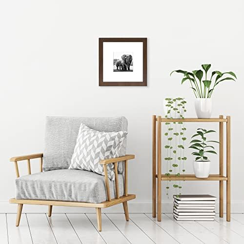 Americanflat 8x8 Picture Frame - Matted to 4x4 - Engineered Wood - Walnut - Image 5