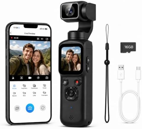 4K Pocket Gimbal Camera with Autofocus and Face Tracking by HOLYEYE