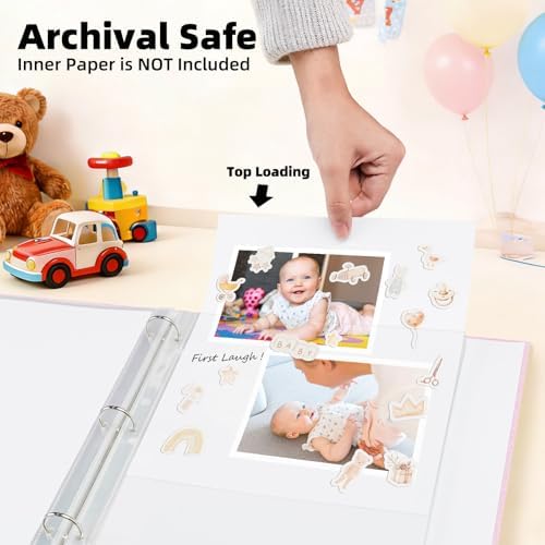 Vienrose Scrapbook Refill Pages 8.5x11, 25 Pack Heavyweight Clear Page Protectors for 3 Ring Binders, Top Loading Plastic Sleeves for Scrapbook Albums & Photo Storage (No Paper Inserts, Acid Free) - Image 5