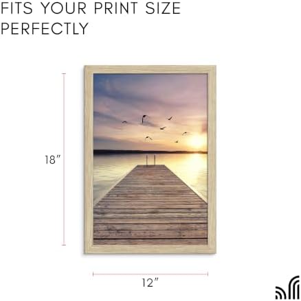 Americanflat 12x18 Picture Frame - Engineered Wood - Natural Oak - Image 2