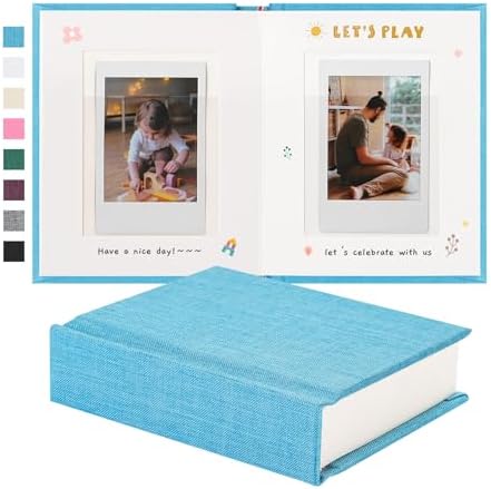 Instax Mini Photo Album with Writing Space, Linen Cover, Blue by Unknown