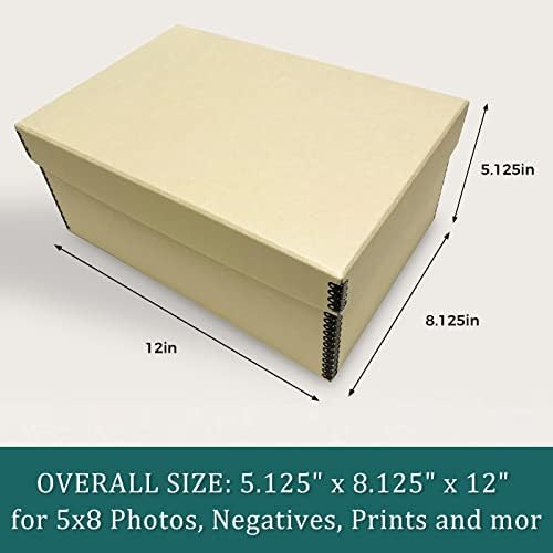Golden State Art, Archival Photos Storage Boxes, 5"x8"x12", Tan - Image 2