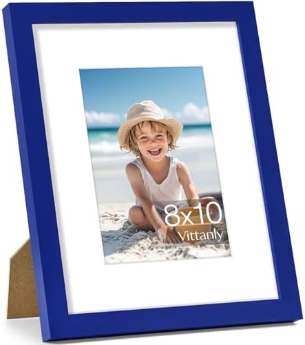 Vittanly 8x10 Picture Frame Made of Solid Wood for Wall or Tabletop, Royal Blue by Vittanly