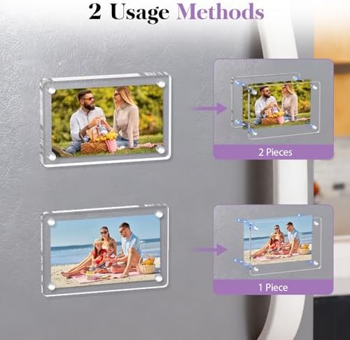 SAMYUCHO 12 Packs Magnetic Picture Frame for Refrigerator, 2.36 x 3.54 Inch - Image 6